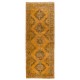 Contemporary Vintage Handmade Konya Sille Runner Rug ReDyed in Orange Colors