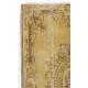 Modern Handmade Baroque Style Turkish Rug Redyed in Yellow Color