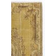 Modern Handmade Baroque Style Turkish Rug Redyed in Yellow Color