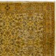 Yellow Color Overdyed Handmade Vintage Turkish Rug with Floral Design Yellow Color Overdyed Handmade Vintage Turkish Rug with Floral Design