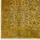 Yellow Color Overdyed Handmade Vintage Turkish Rug with Floral Design Yellow Color Overdyed Handmade Vintage Turkish Rug with Floral Design