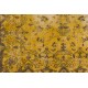 Handmade Turkish Area Rug Over-dyed in Yellow with Medallion Design