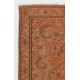 Modern Area Rug Re-Dyed in Orange, Handknotted in Turkey