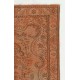 Modern Area Rug Re-Dyed in Orange, Handknotted in Turkey