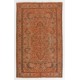 Modern Vintage Area Rug Re-Dyed in Brown, Handknotted in Turkey