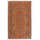 Modern Area Rug Re-Dyed in Orange, Handknotted in Turkey