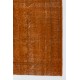 Distressed Vintage Handmade Turkish Rug Over-dyed in Orange Color. Woolen Floor Covering Distressed Vintage Handmade Turkish Rug Over-dyed in Orange Color. Woolen Floor Covering