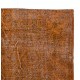 Distressed Vintage Handmade Turkish Rug Over-dyed in Orange Color. Woolen Floor Covering Distressed Vintage Handmade Turkish Rug Over-dyed in Orange Color. Woolen Floor Covering