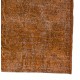 Distressed Vintage Handmade Turkish Rug Over-dyed in Orange Color. Woolen Floor Covering