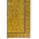Yellow Color Over-dyed Vintage Handmade Turkish Rug with Floral Design