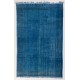 Blue Color OVERDYED Handmade Vintage Turkish Rug
